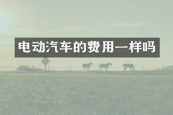 电动汽车的费用一样吗