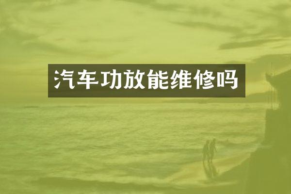 汽车功放能维修吗