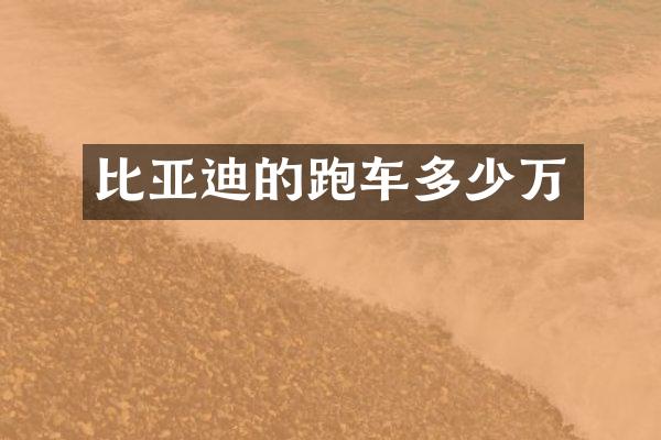 比亚迪的跑车多少万