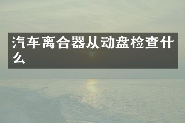 汽车离合器从动盘检查什么