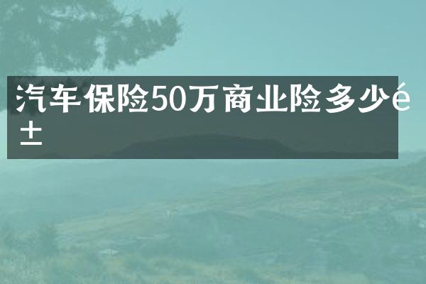 汽车保险50万商业险多少钱