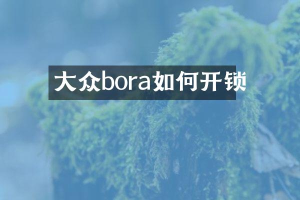 大众bora如何开锁