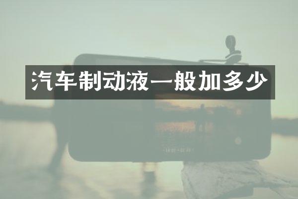 汽车制动液一般加多少
