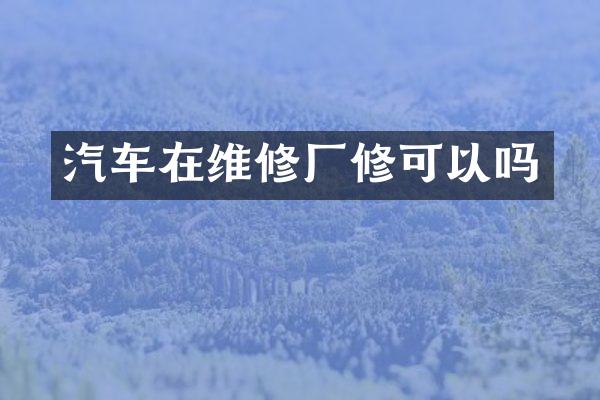 汽车在维修厂修可以吗
