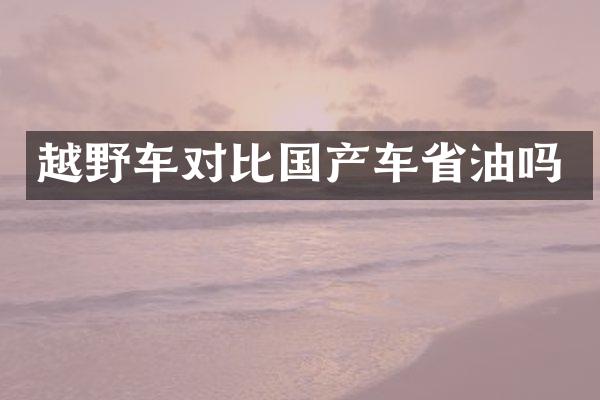 越野车对比国产车省油吗
