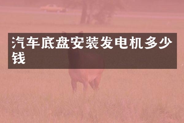 汽车底盘安装发电机多少钱