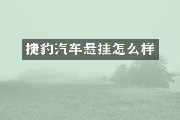 捷豹汽车悬挂怎么样