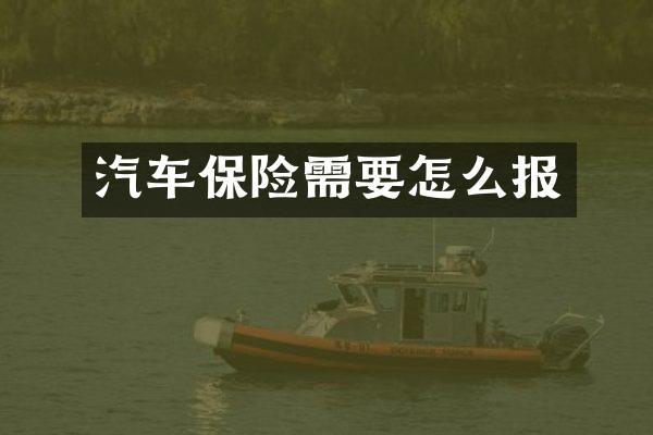 汽车保险需要怎么报