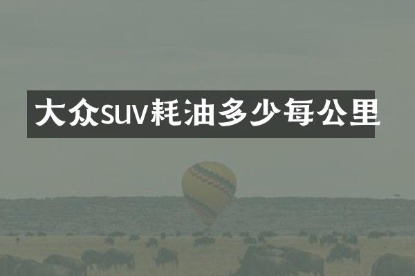 大众suv耗油多少每公里