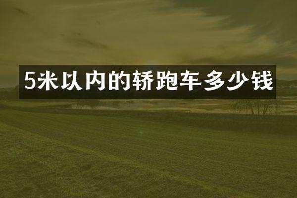 5米以内的轿跑车多少钱