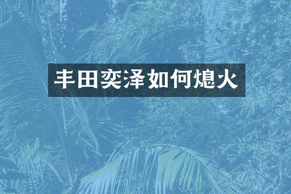 丰田奕泽如何熄火