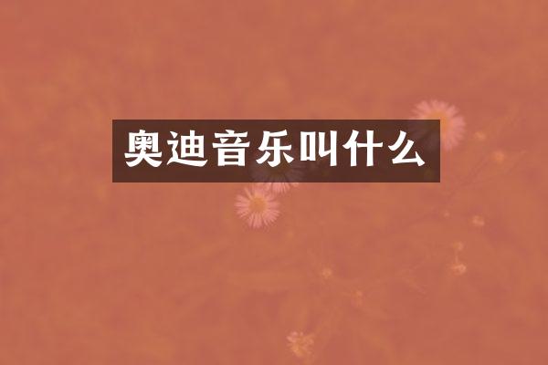奥迪音乐叫什么