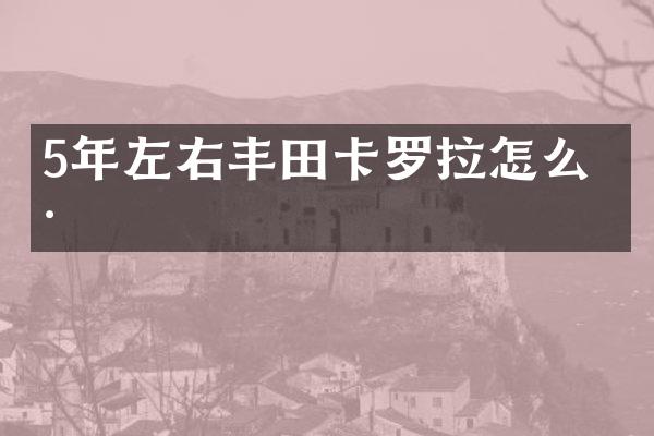 5年左右丰田卡罗拉怎么样