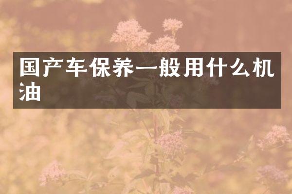 国产车保养一般用什么机油