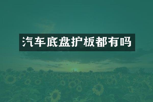 汽车底盘护板都有吗