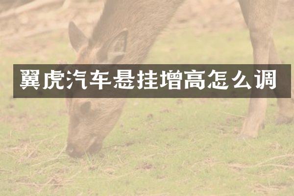 翼虎汽车悬挂增高怎么调