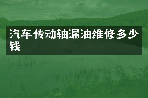 汽车传动轴漏油维修多少钱