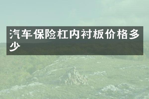 汽车保险杠内衬板价格多少