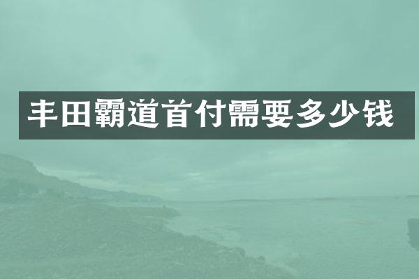丰田霸道首付需要多少钱
