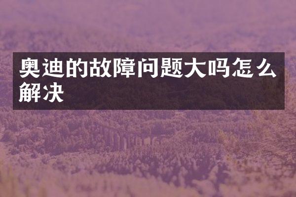 奥迪的故障问题大吗怎么解决
