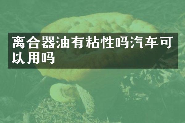 离合器油有粘性吗汽车可以用吗