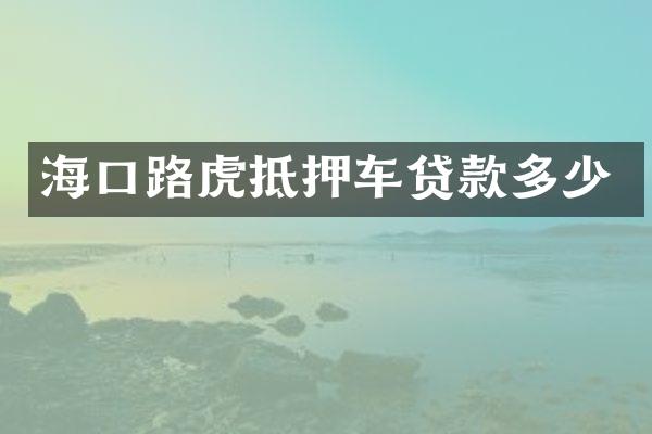 海口路虎抵押车贷款多少
