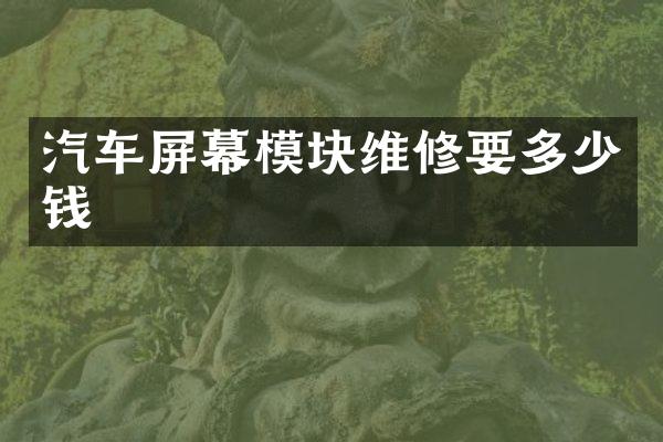 汽车屏幕模块维修要多少钱