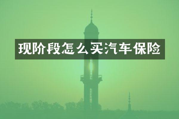 现阶段怎么买汽车保险