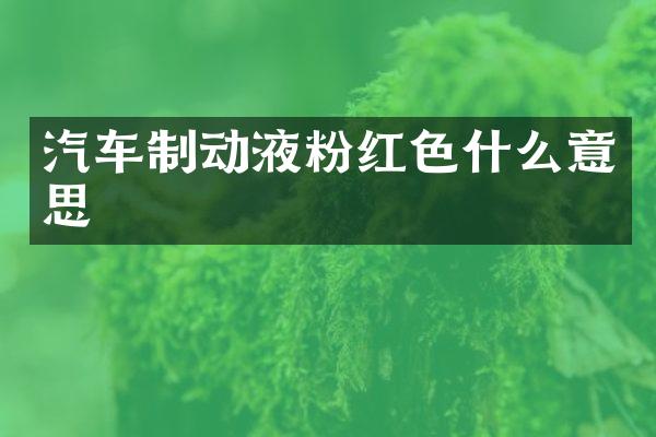 汽车制动液粉红色什么意思