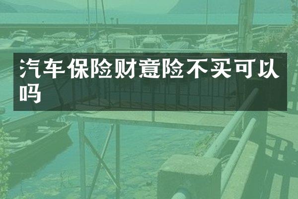 汽车保险财意险不买可以吗