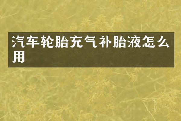 汽车轮胎充气补胎液怎么用