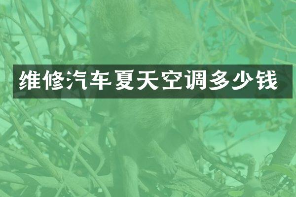 维修汽车夏天空调多少钱