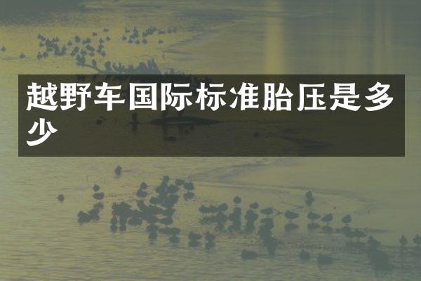 越野车国际标准胎压是多少
