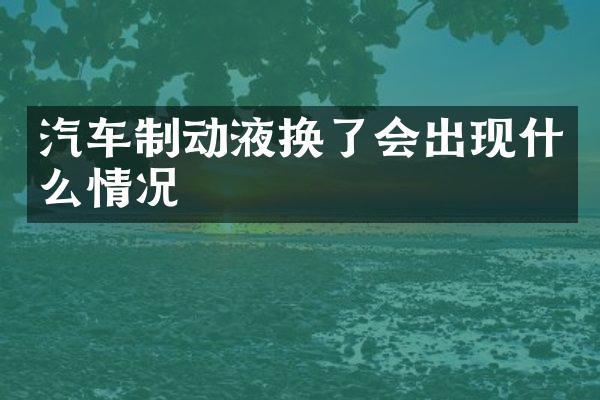 汽车制动液换了会出现什么情况