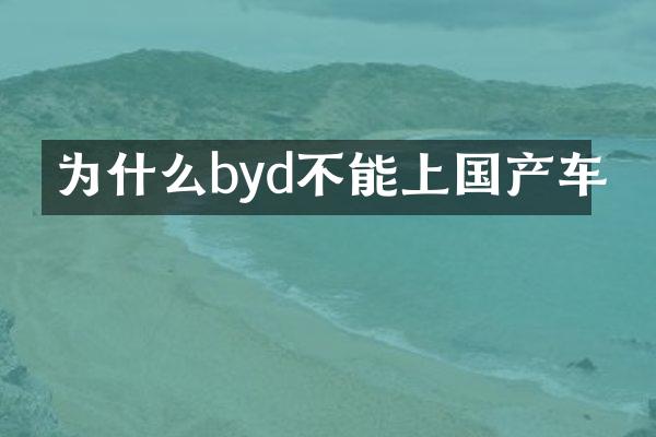为什么byd不能上国产车