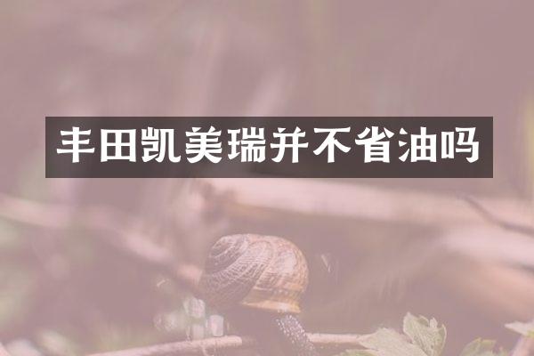 丰田凯美瑞并不省油吗