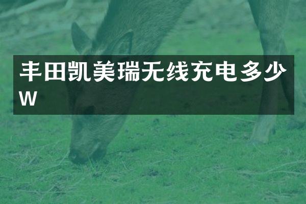 丰田凯美瑞无线充电多少w