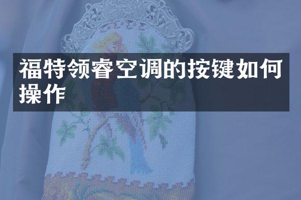 福特领睿空调的按键如作