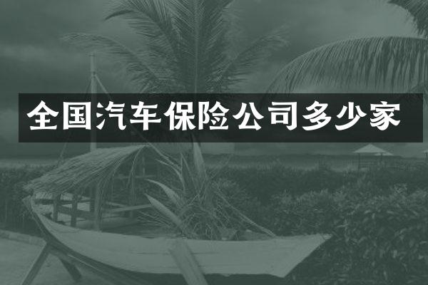 全国汽车保险公司多少家