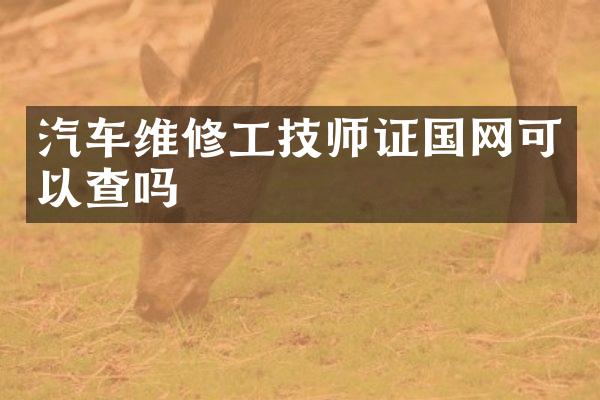 汽车维修工技国网可以查吗