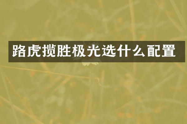 路虎揽胜极光选什么配置