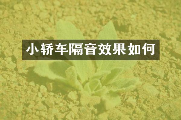 小轿车隔音效果如何