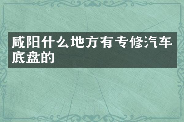 咸阳什么地方有专修汽车底盘的