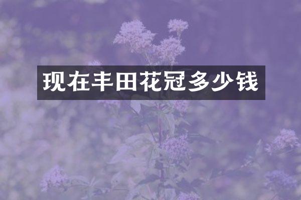 现在丰田花冠多少钱
