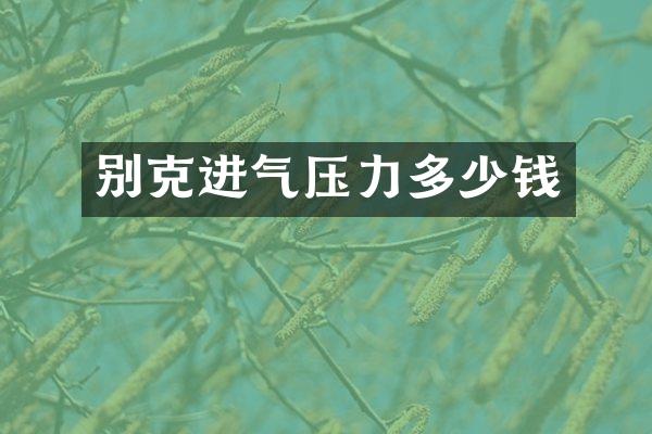 别克进气压力多少钱