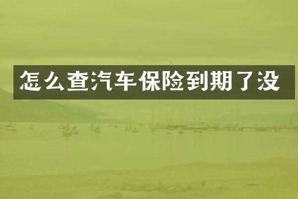 怎么查汽车保险到期了没
