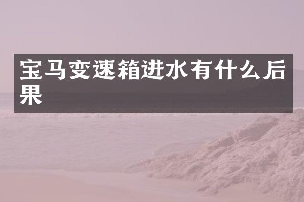 宝马变速箱进水有什么后果