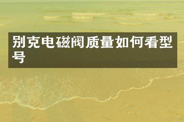 别克电磁阀质量如何看型号