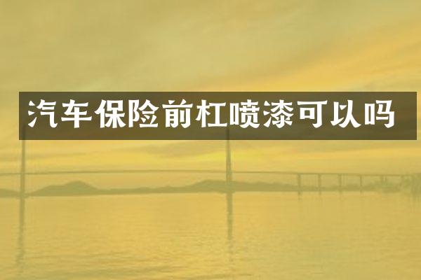 汽车保险前杠喷漆可以吗