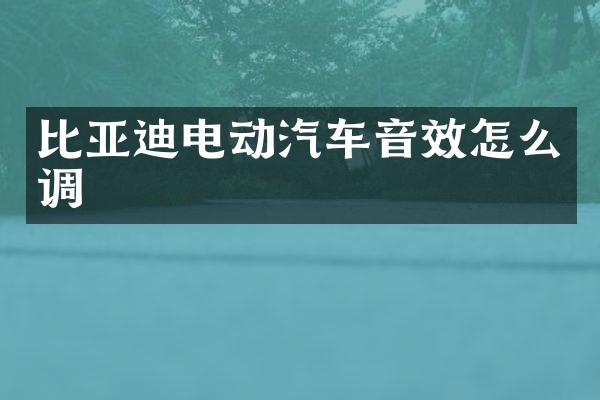 比亚迪电动汽车音效怎么调